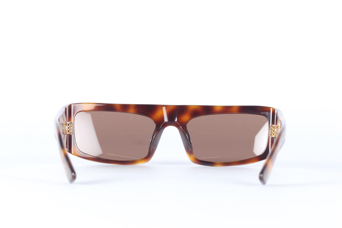 OLIVER PEOPLES + KHAITE BROWN RECTANGLE FRAME ACETATE SUNGLASSES