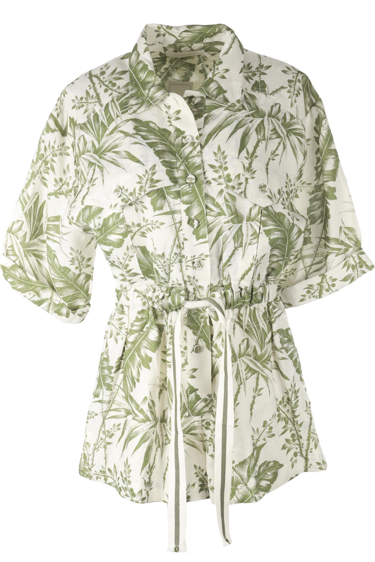 ZIMMERMANN MULTI LINEN PLAYSUIT 1 UK 10
