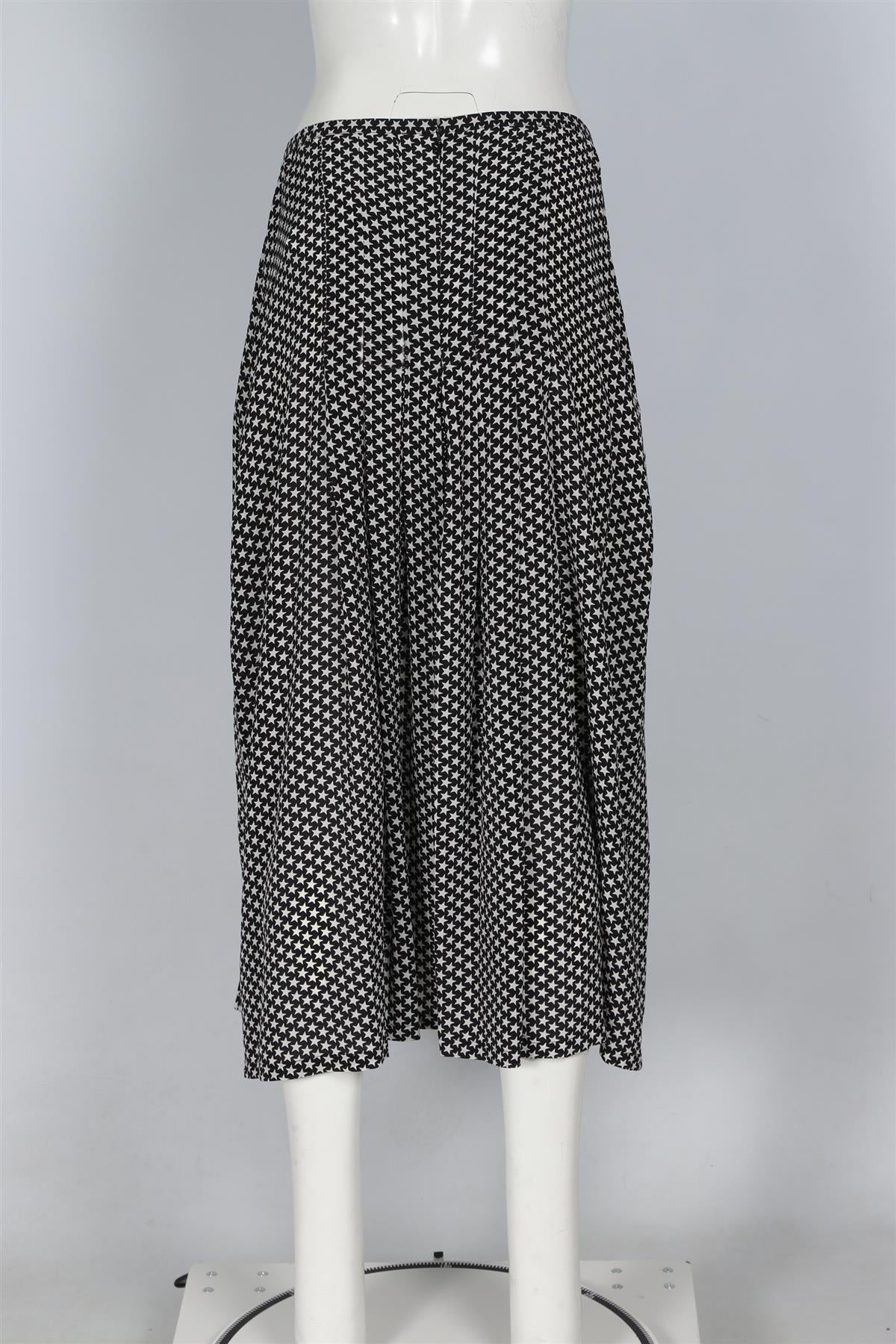 RIXO BLACK SILK MIDI SKIRT LARGE