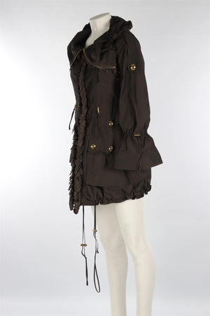 BURBERRY GREEN SHELL COAT IT 36 UK 4