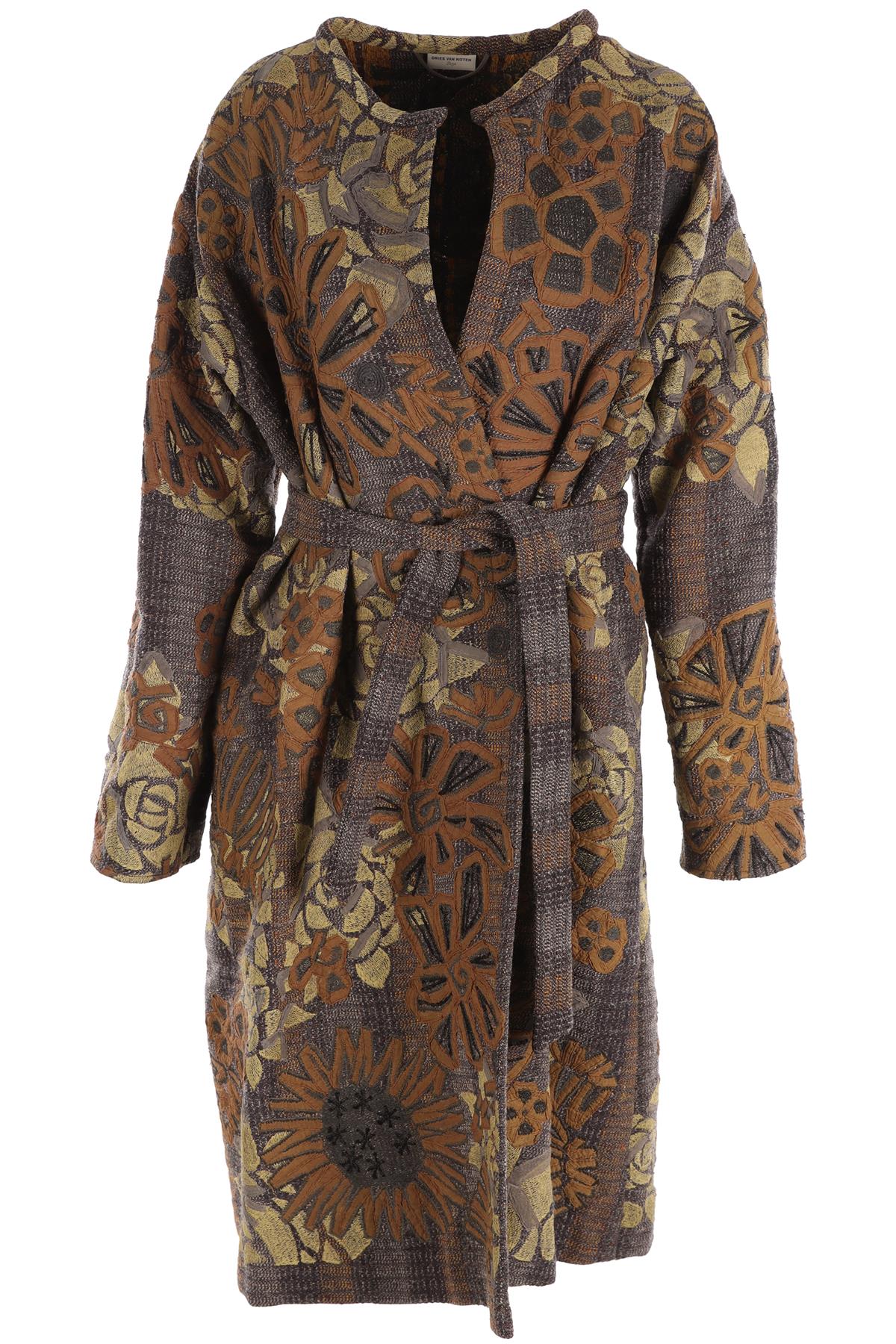 DRIES VAN NOTEN GREEN WOOL COAT LARGE