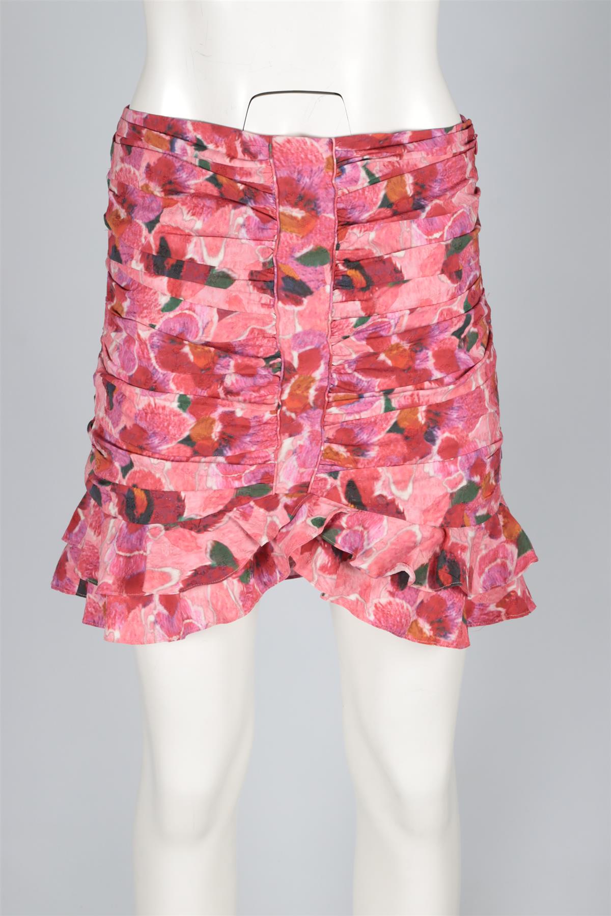 ISABEL MARANT PINK SILK MINI SKIRT FR 38 UK 10