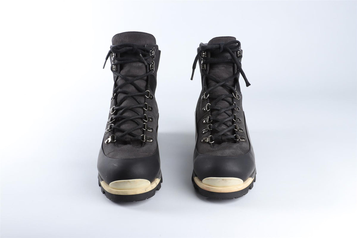 LOUIS VUITTON BLACK MEN'S ALPINIST LEATHER ANKLE BOOTS EU 42.5 UK 8.5 US 9.5