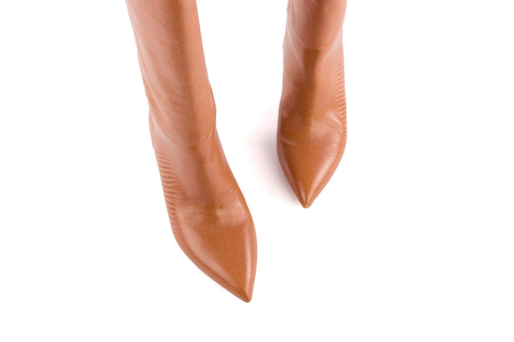 PARIS TEXAS BROWN LEATHER KNEE HIGH BOOTS EU 41 UK 8 US 11