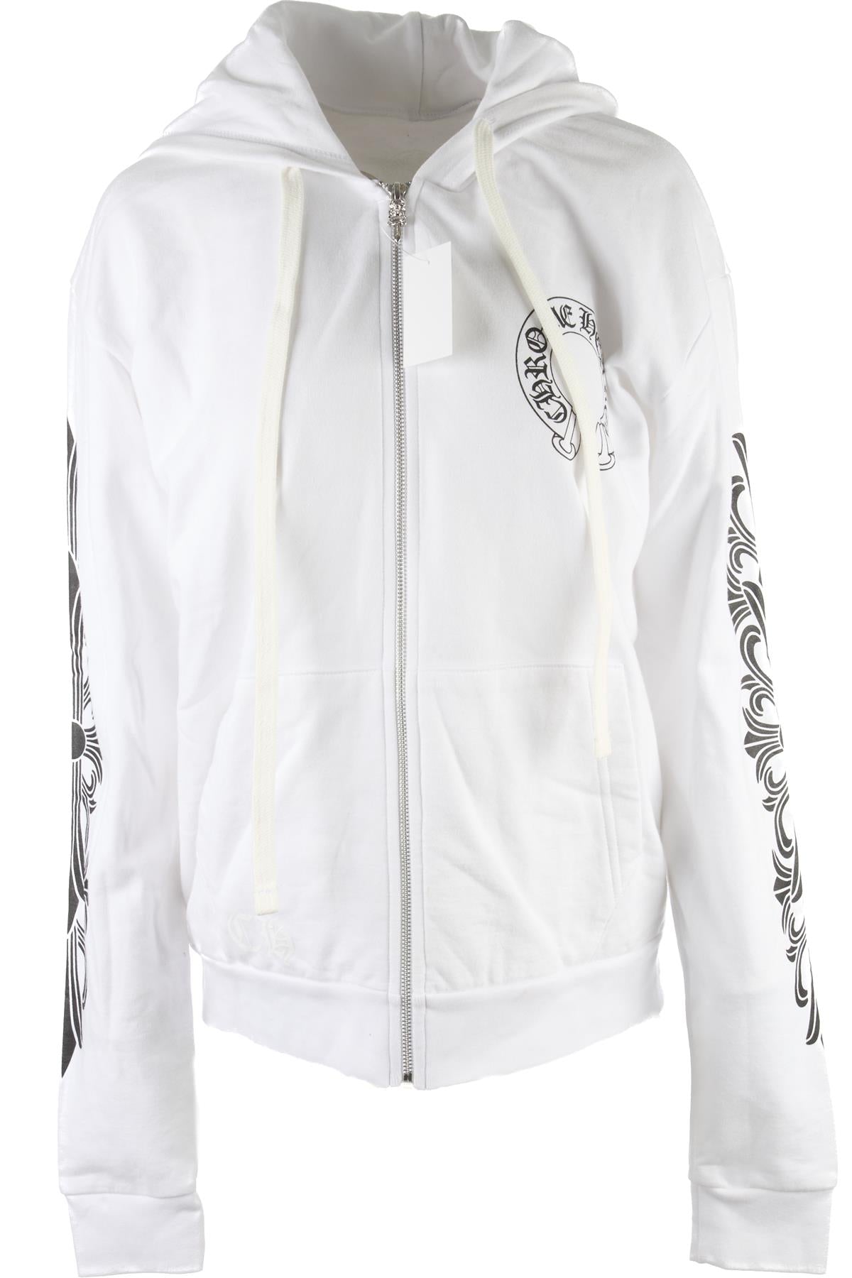 CHROME HEARTS WHITE COTTON HOODIE SMALL
