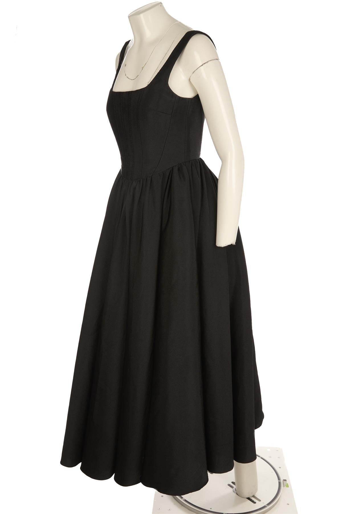THE NEW ARRIVALS ILKYAZ OZEL BLACK WOVEN MAXI DRESS FR 36 UK 8