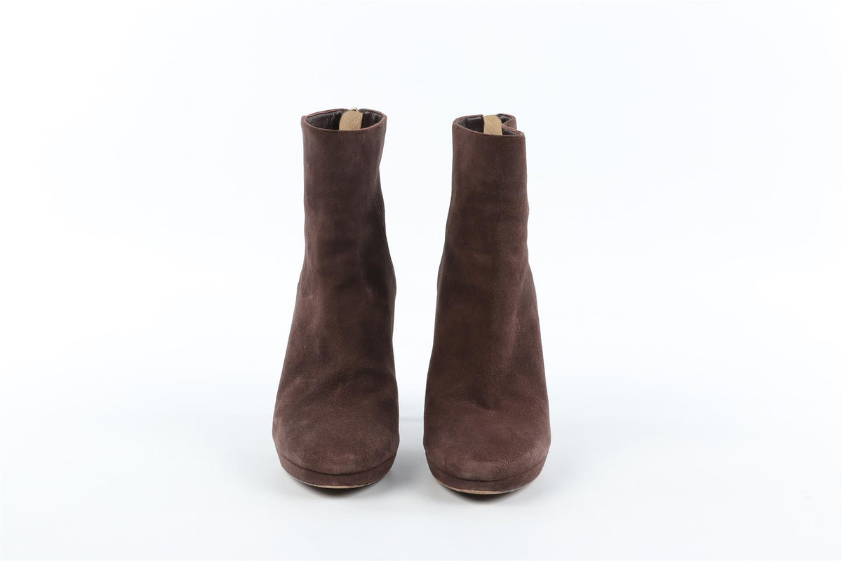 JIMMY CHOO BROWN SUEDE ANKLE BOOTS EU 38 UK 5 US 8