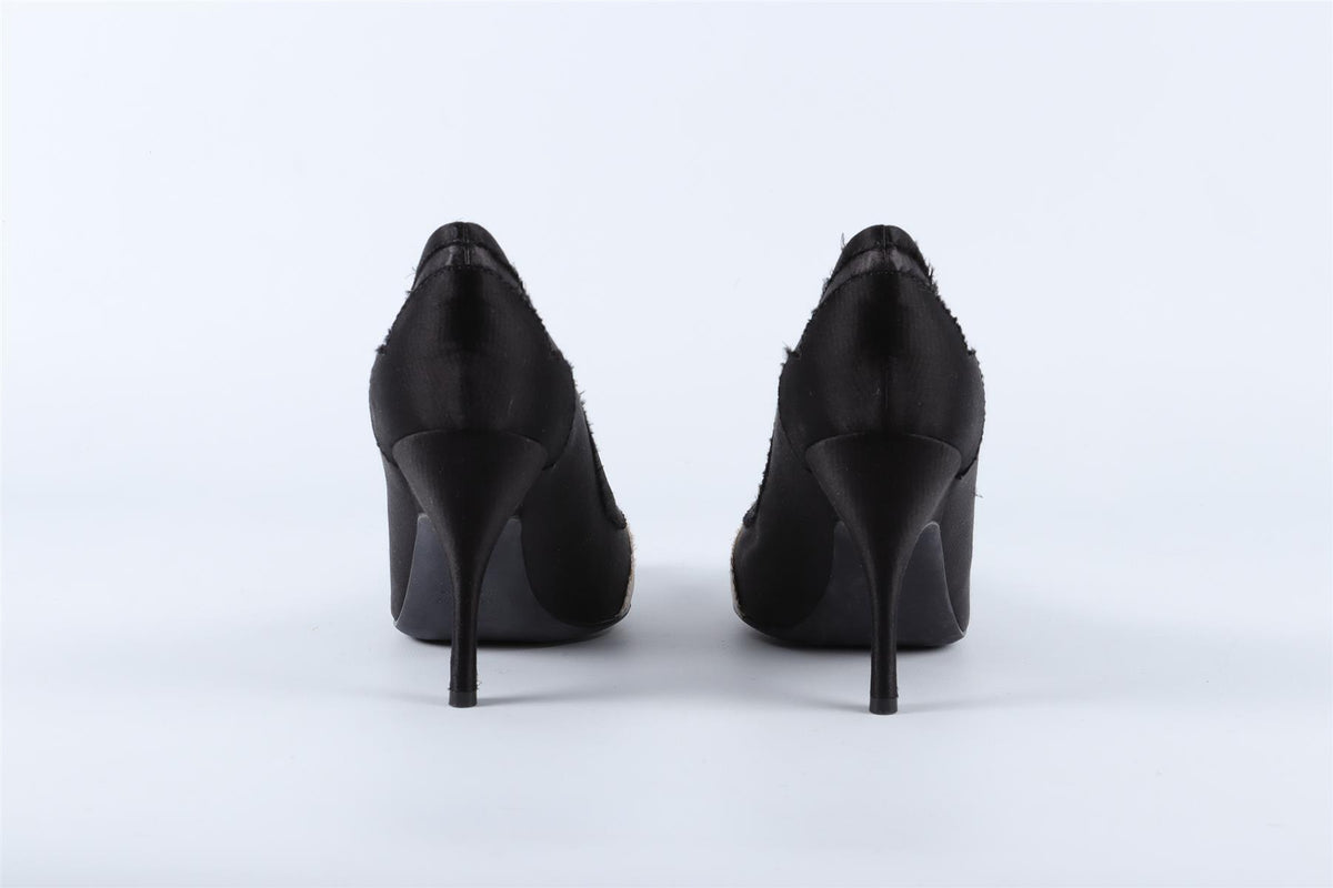 LANVIN GREY SATIN PUMPS EU 38 UK 5 US 8