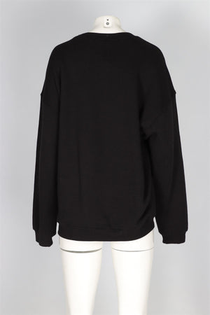 ETERNE BLACK COTTON SWEATSHIRT MEDIUM
