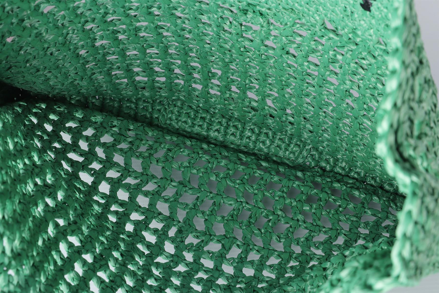 PRADA GREEN RAFFIA TOTE BAG