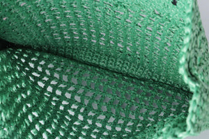 PRADA GREEN RAFFIA TOTE BAG