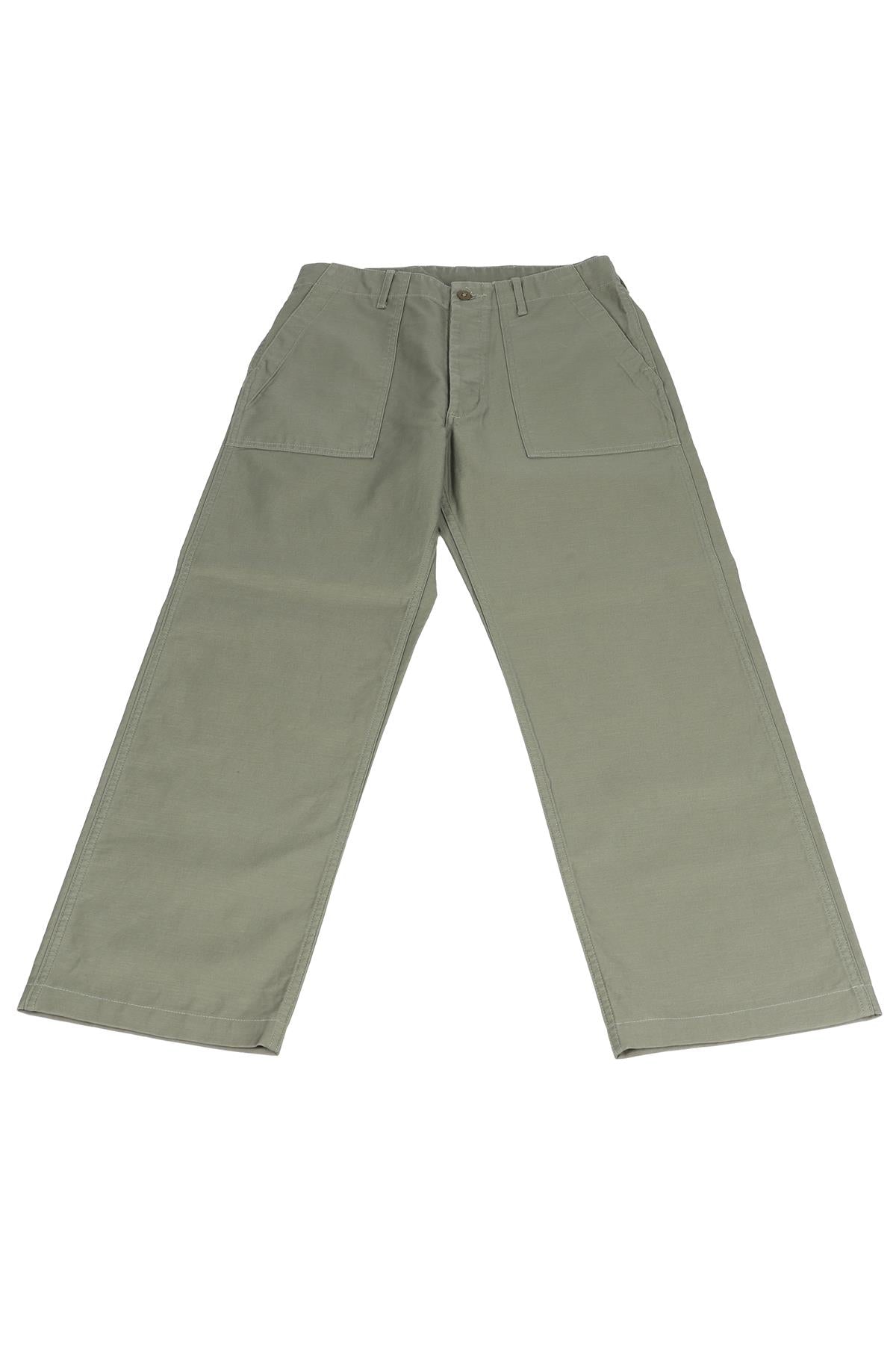 RE/DONE GREEN MEN'S COTTON STRAIGHT LEG PANTS W31