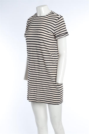 ALICE + OLIVIA CREAM LINEN MINI DRESS XSMALL