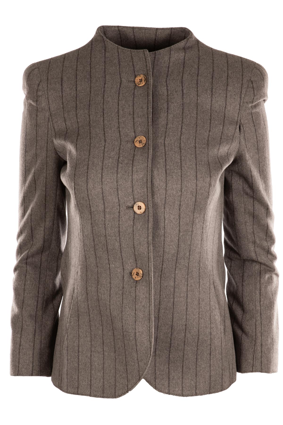 FONTANA COUTURE GREY WOOL JACKET IT 40 UK 8