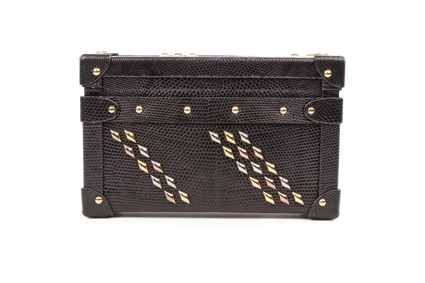 LOUIS VUITTON BLACK 2016 PETITE MALLE LEATHER CLUTCH