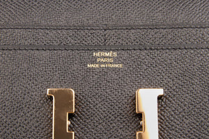HERMÈS BLACK 2020 CONSTANCE COMPACT EPSOM LEATHER WALLET