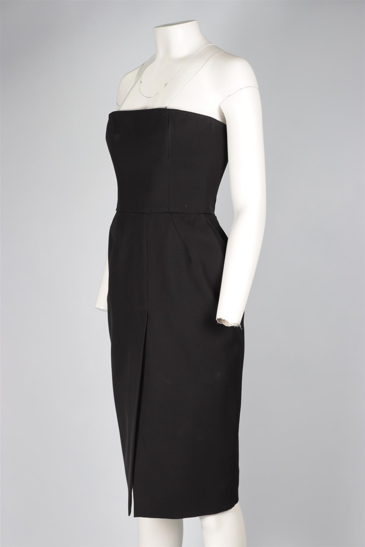 ALEXANDRE VAUTHIER BLACK WOOL MIDI DRESS FR 38 UK 10