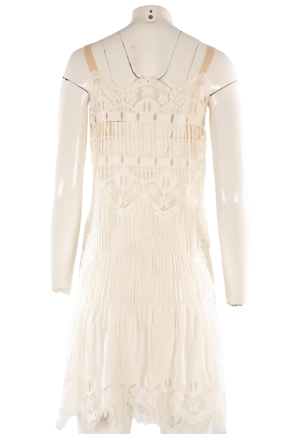 CHLOÉ WHITE SILK MINI DRESS FR 34 UK 6