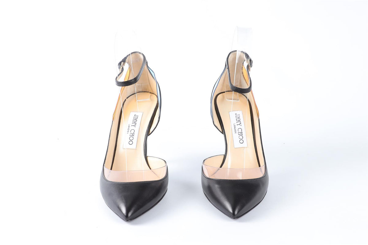 JIMMY CHOO BLACK LEATHER PUMPS EU 37 UK 4 US 7