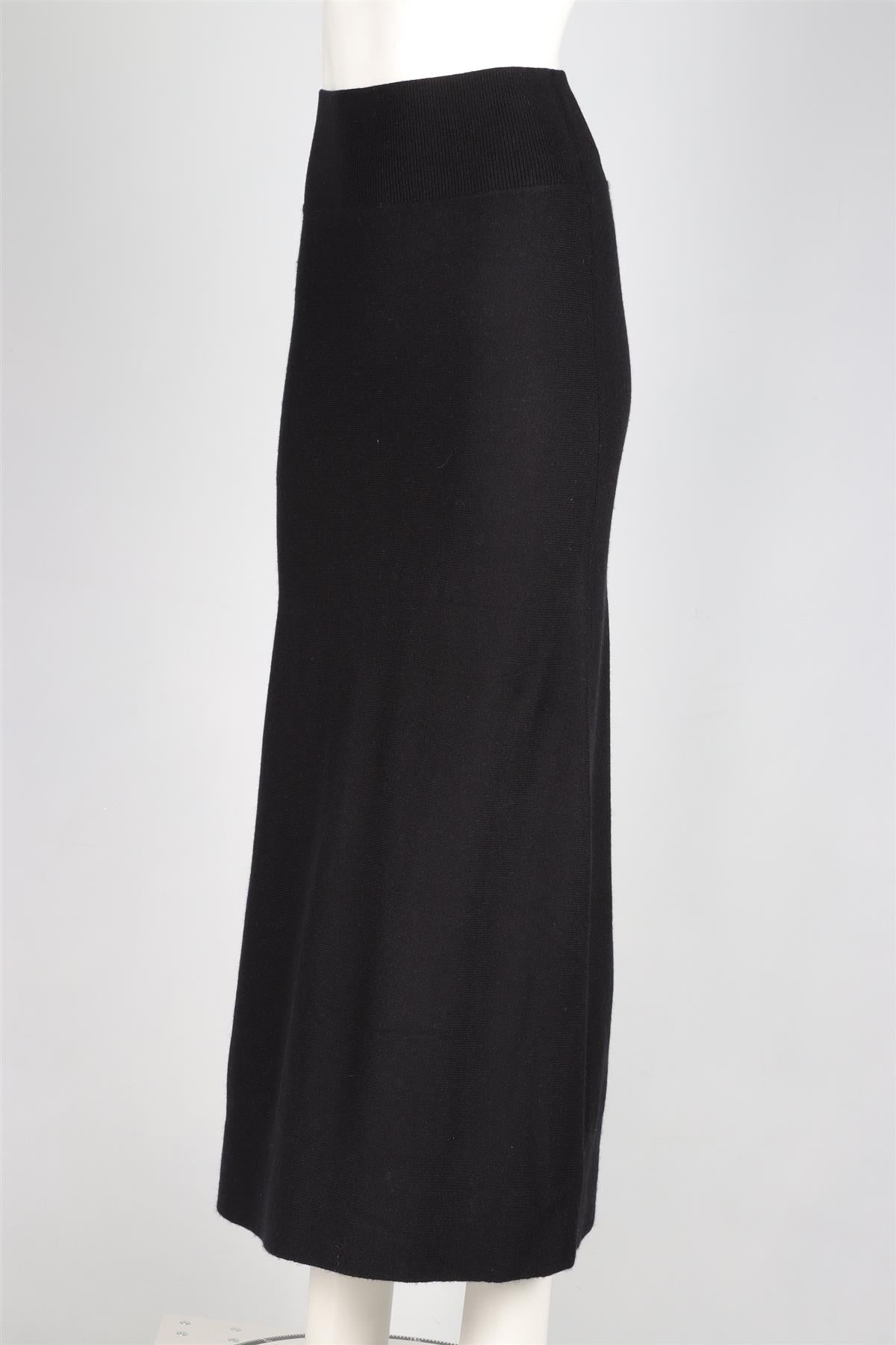 NAKED CASHMERE BLACK CASHMERE MAXI SKIRT XSMALL