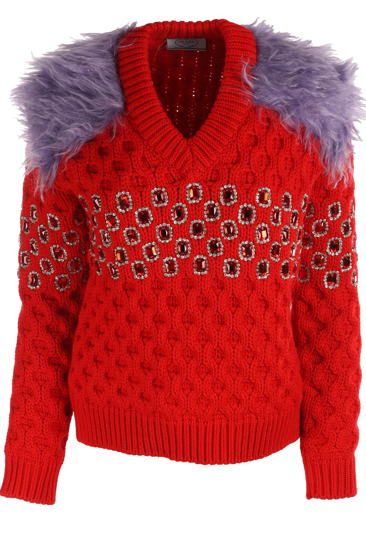 PRADA RED WOOL SWEATER IT 38 UK 6