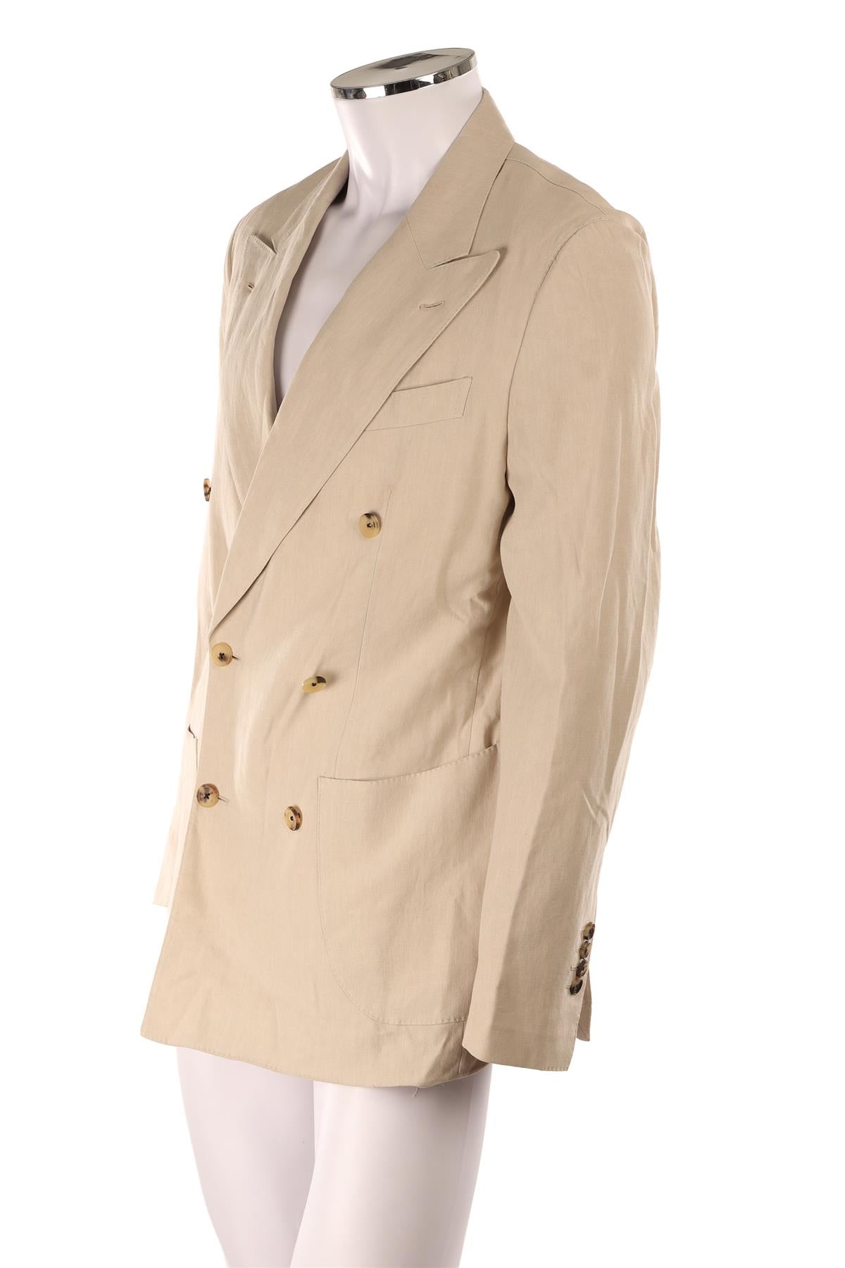 THOM SWEENEY BEIGE MEN'S LINEN BLAZER IT 52 UK/US 42