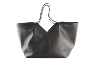 SAINT LAURENT BLACK Y LEATHER TOTE BAG