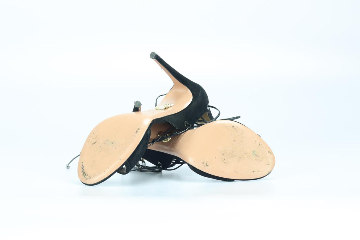 AQUAZZURA SUEDE SANDALS EU 39 UK 6 US 9