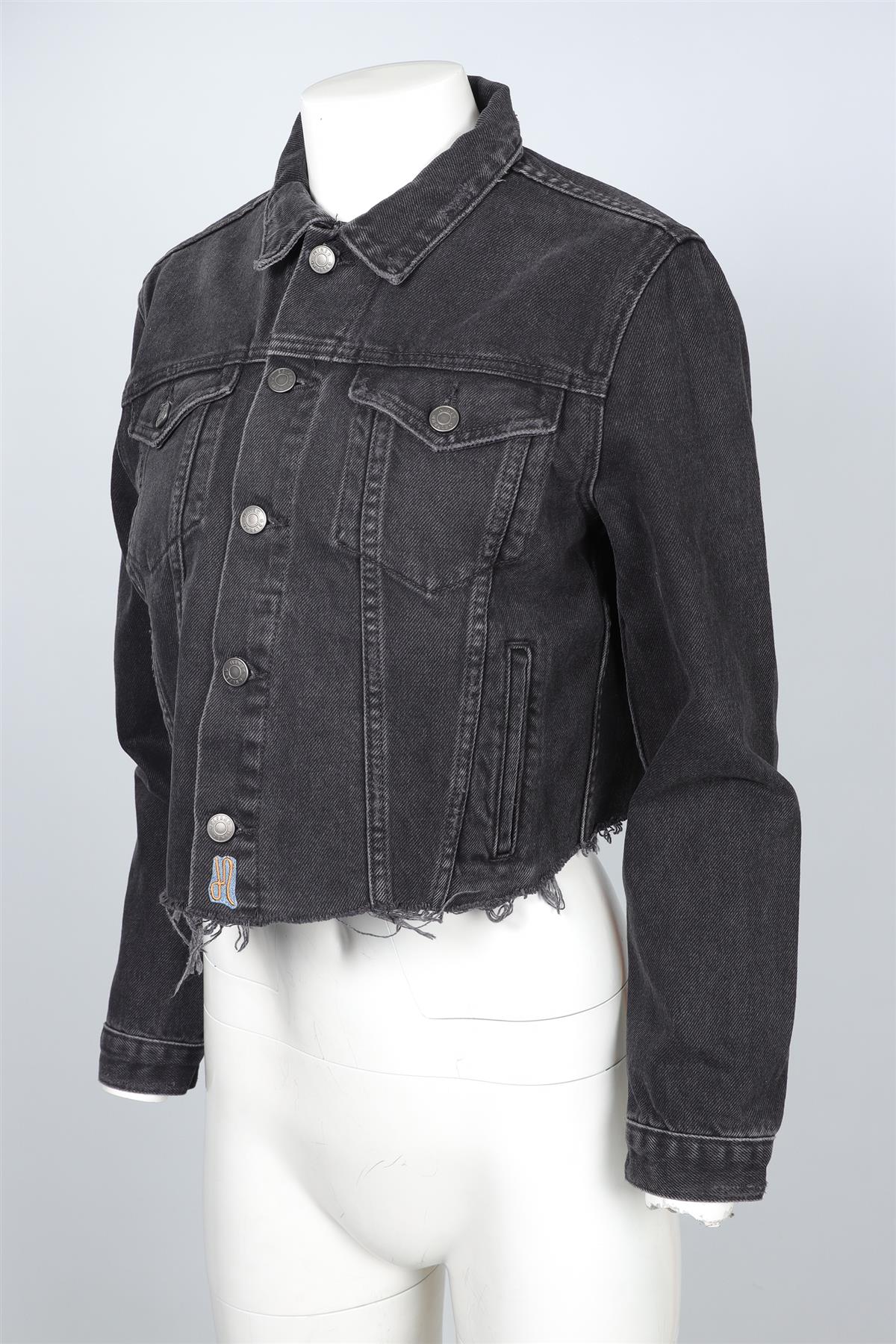 GRLFRND BLACK DENIM JACKET SMALL