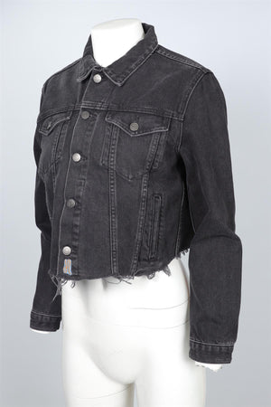 GRLFRND BLACK DENIM JACKET SMALL