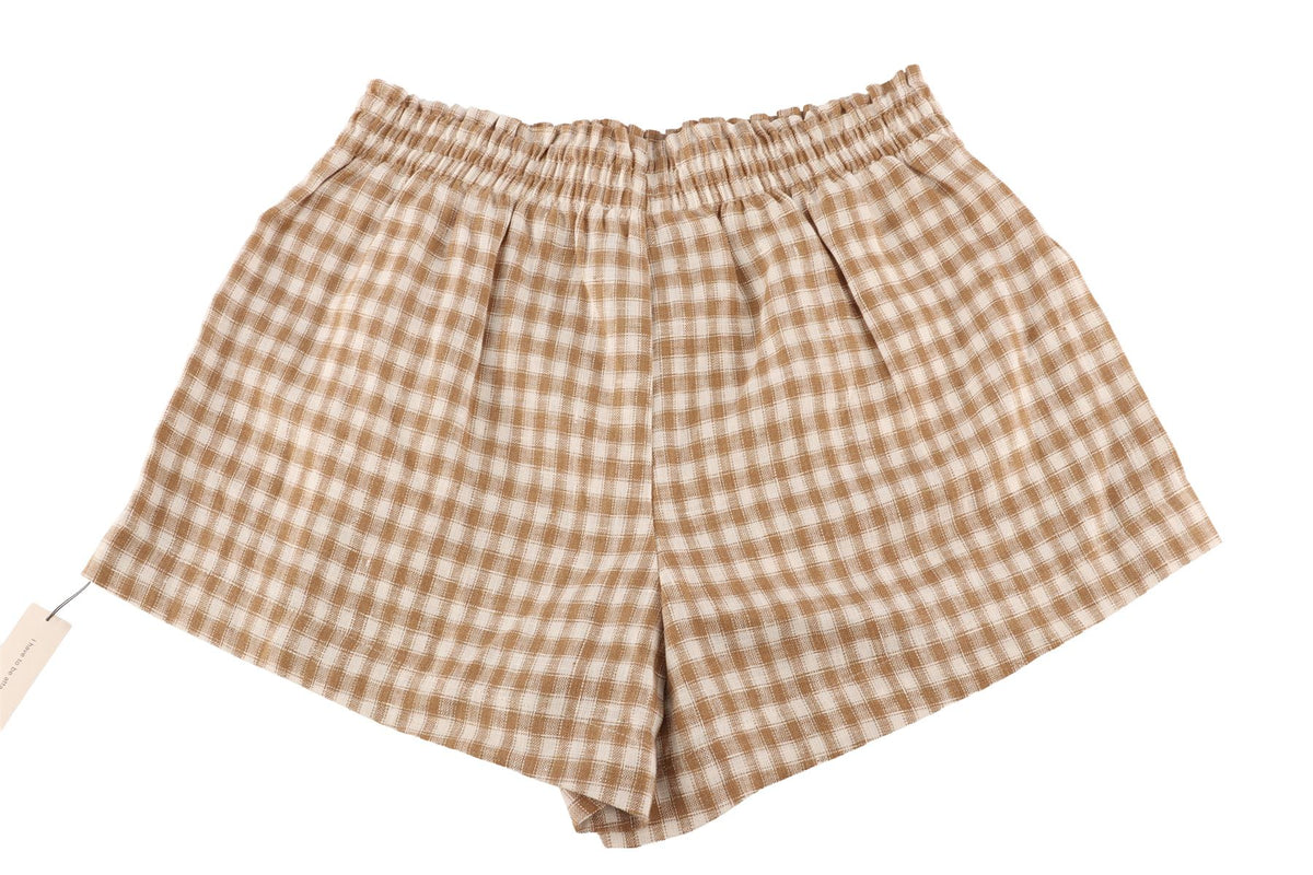 REFORMATION BROWN LINEN SHORTS SMALL