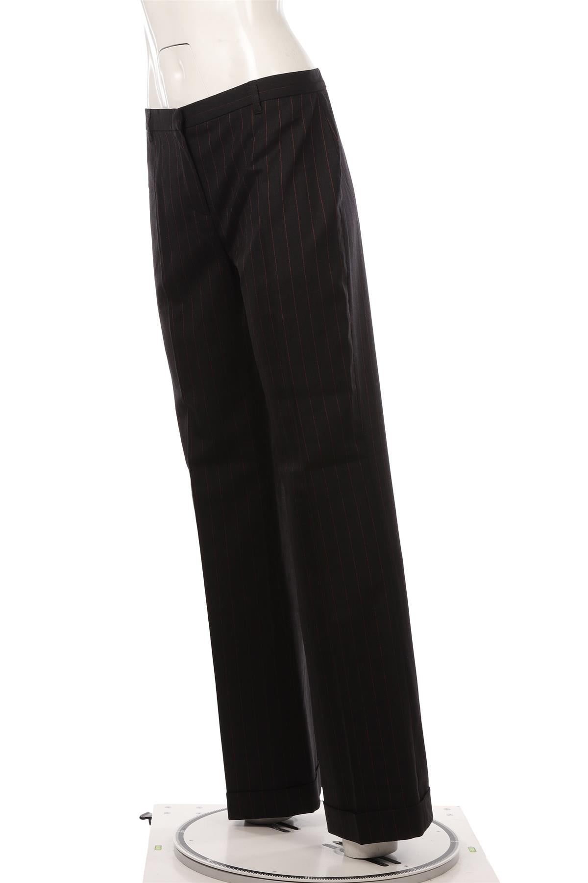 MOSCHINO CHEAP AND CHIC BLACK WOOL STRAIGHT LEG PANTS IT 44 UK 12