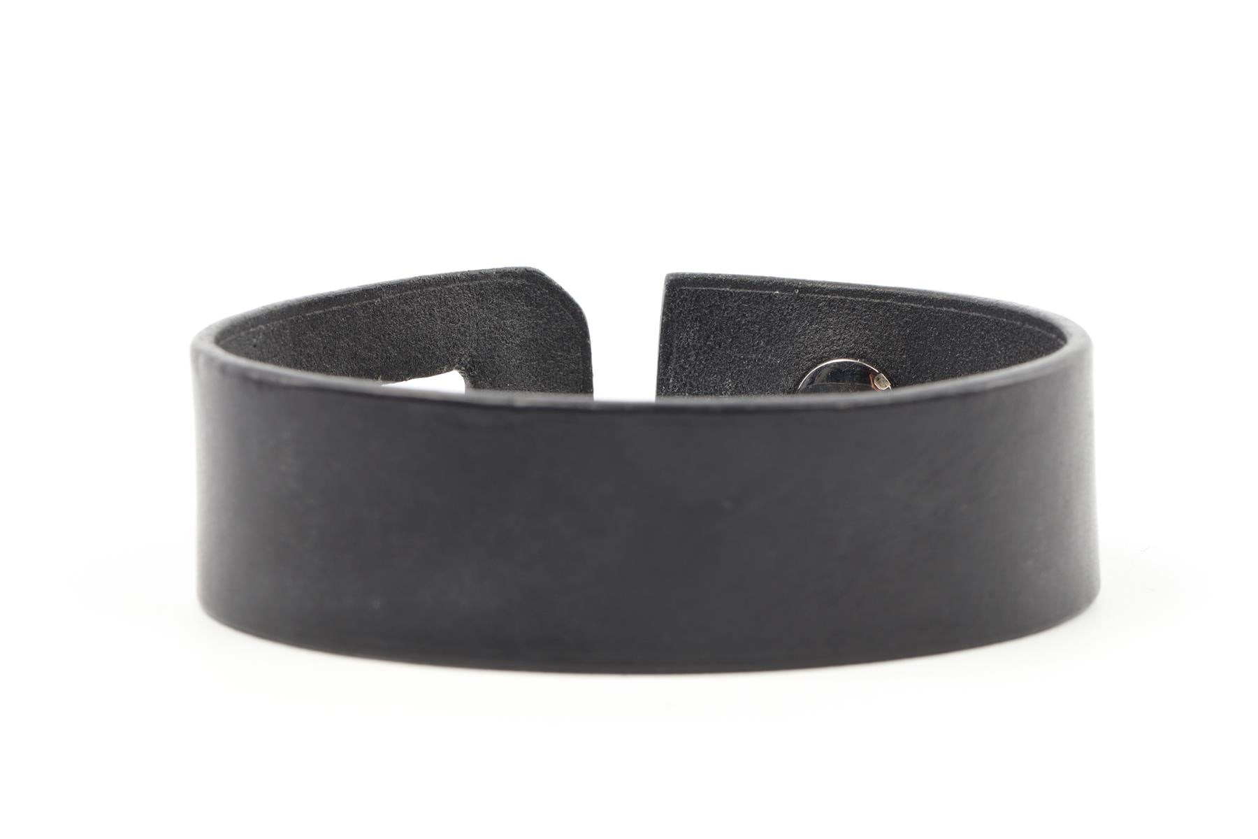 HERMÈS BLACK 2014 HIP HOP LEATHER BRACELET