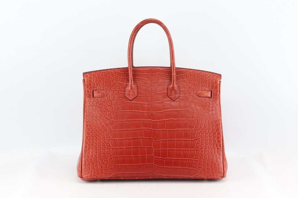 HERMÈS 2013 BIRKIN 35CM MATTE ALLIGATOR MISSISSIPPIENSIS LEATHER BAG