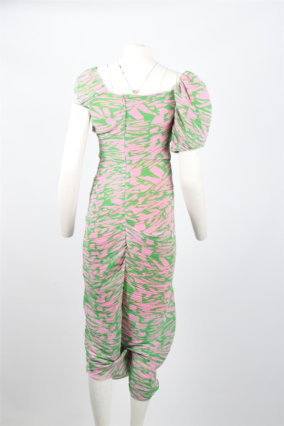 PREEN PLEATED CHIFFON MAXI DRESS SMALL