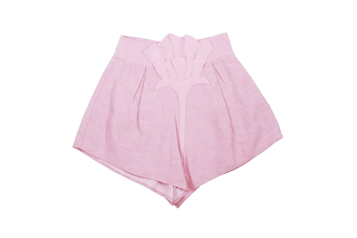 PINK LINEN SHORTS