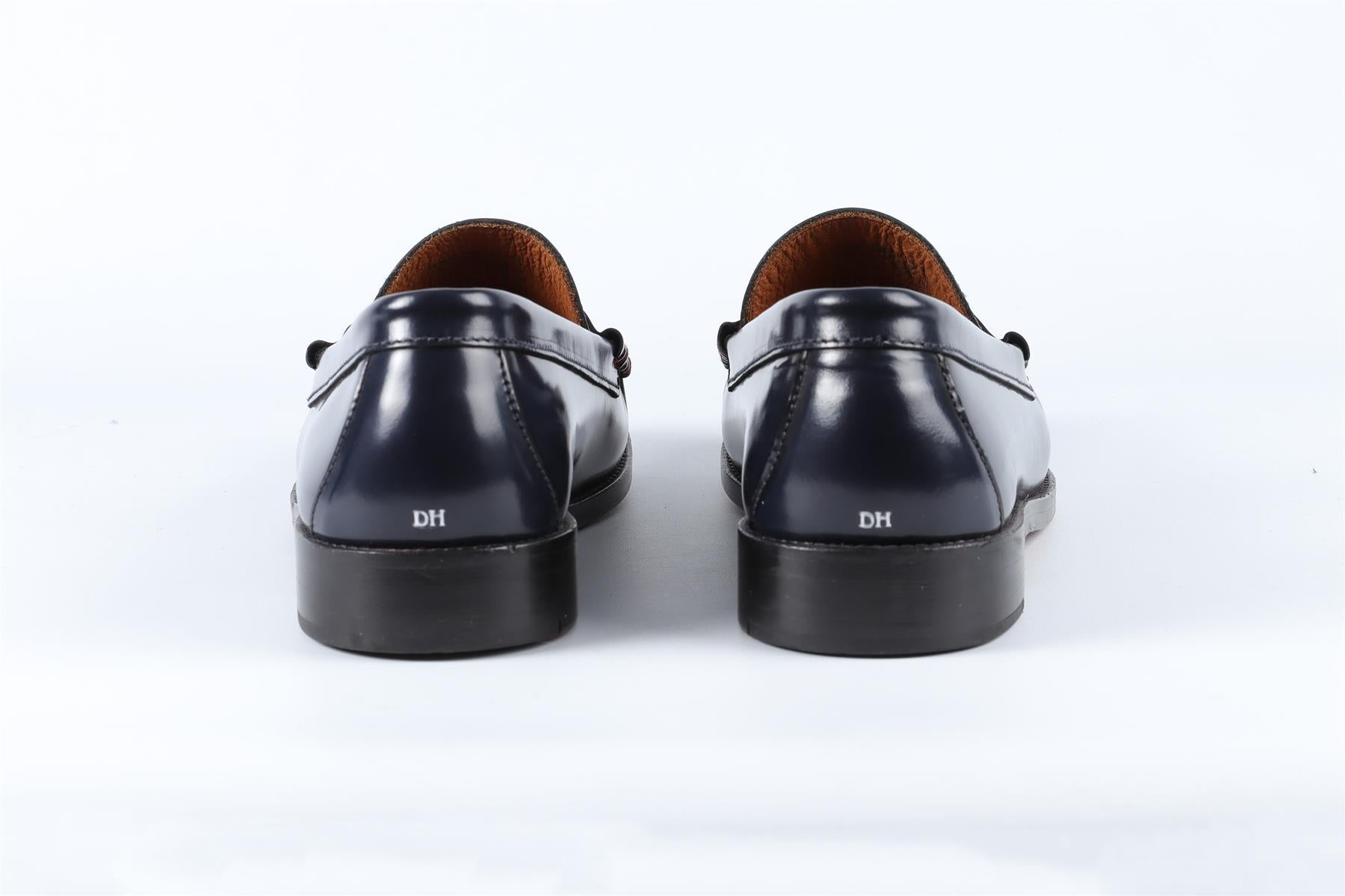 TOMMY HILFIGER X G.H.BASS NAVY MEN'S LEATHER LOAFERS EU 44 UK 9 US 10