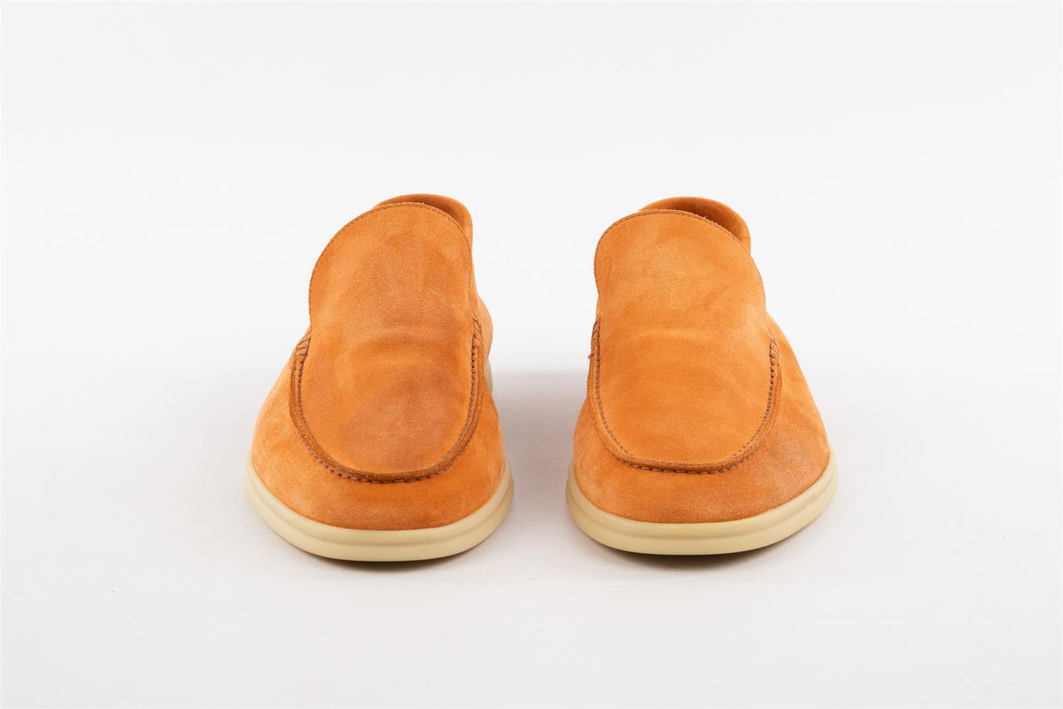 LORO PIANA ORANGE MEN'S SUMMER WALK SUEDE LOAFERS EU 41.5 UK 7.5 US 8.5