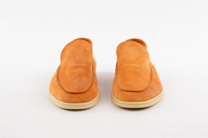 LORO PIANA ORANGE MEN'S SUMMER WALK SUEDE LOAFERS EU 41.5 UK 7.5 US 8.5