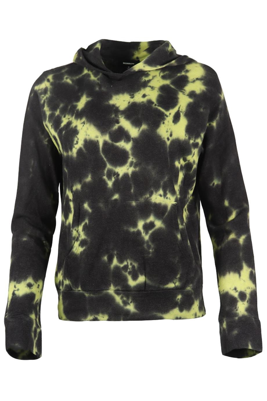 MONROW TIE DYED COTTON BLEND HOODIE MEDIUM