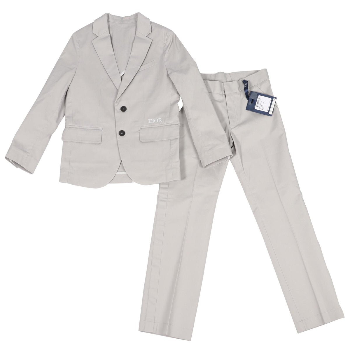 CHRISTIAN DIOR GREY KIDS BOYS COTTON BLEND SUIT 8 YEARS