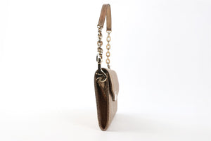 JIMMY CHOO GOLD LEATHER SHOULDER BAG