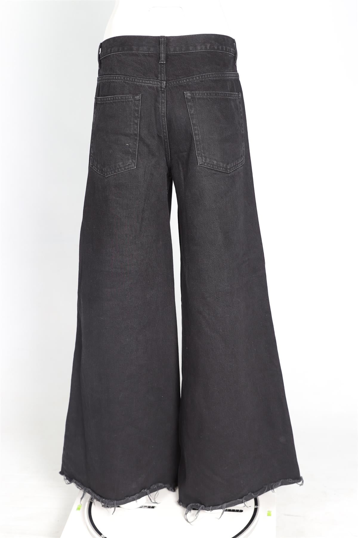 RAEY BLACK HIGH RISE WIDE LEG JEANS W30 UK 12