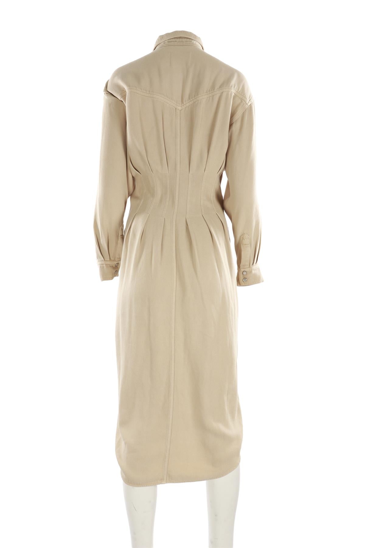 ISABEL MARANT ÉTOILE BEIGE WOVEN MIDI DRESS FR 36 UK 8