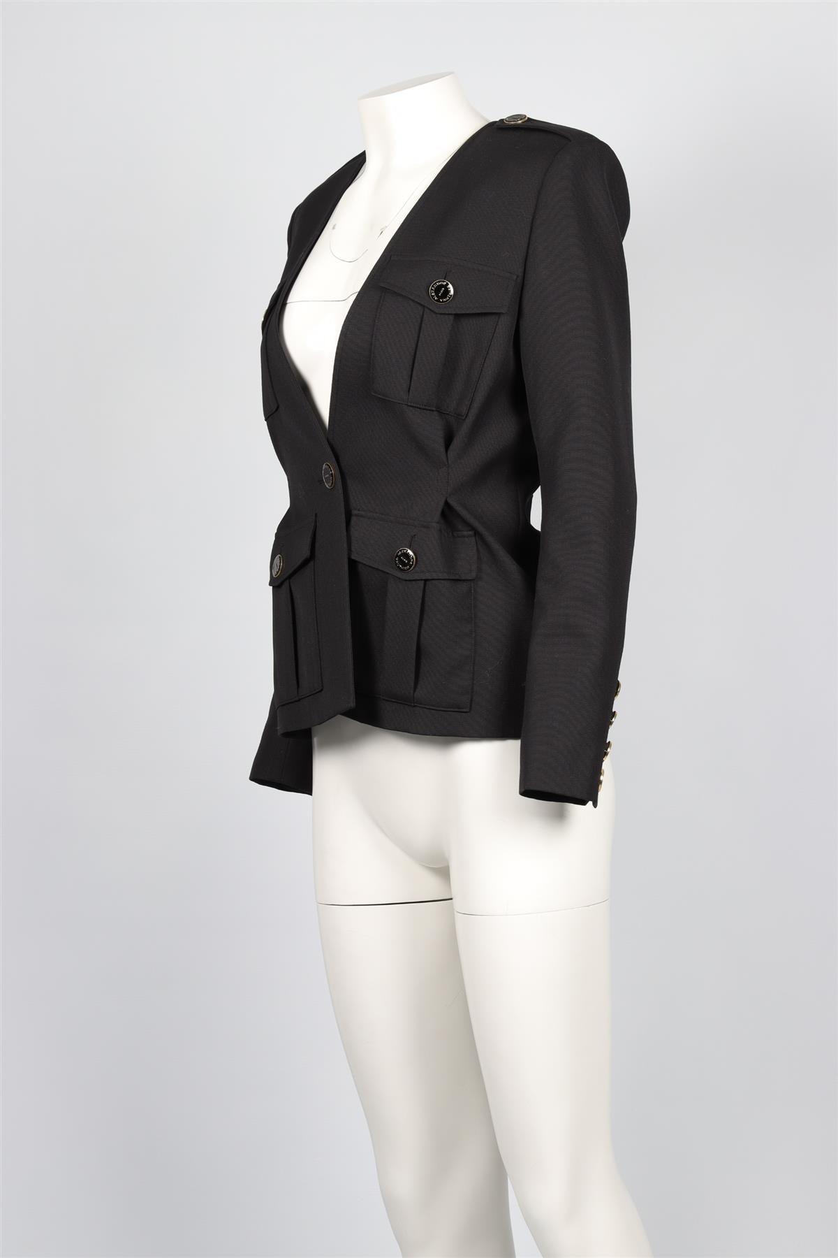 ALEXANDRE VAUTHIER BLACK WOOL JACKET FR 36 UK 8