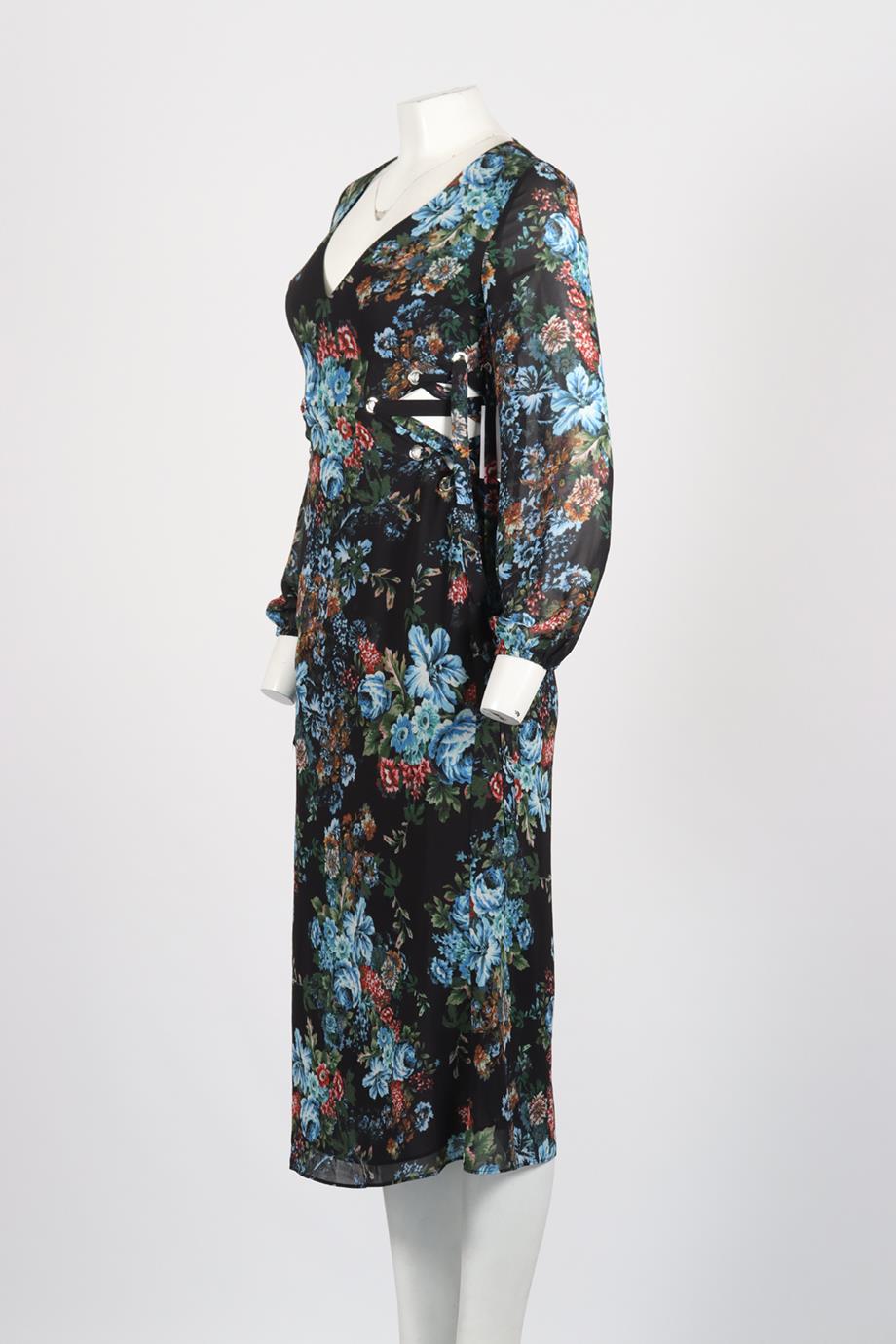 LPA FLORAL PRINT CREPE MAXI DRESS XSMALL