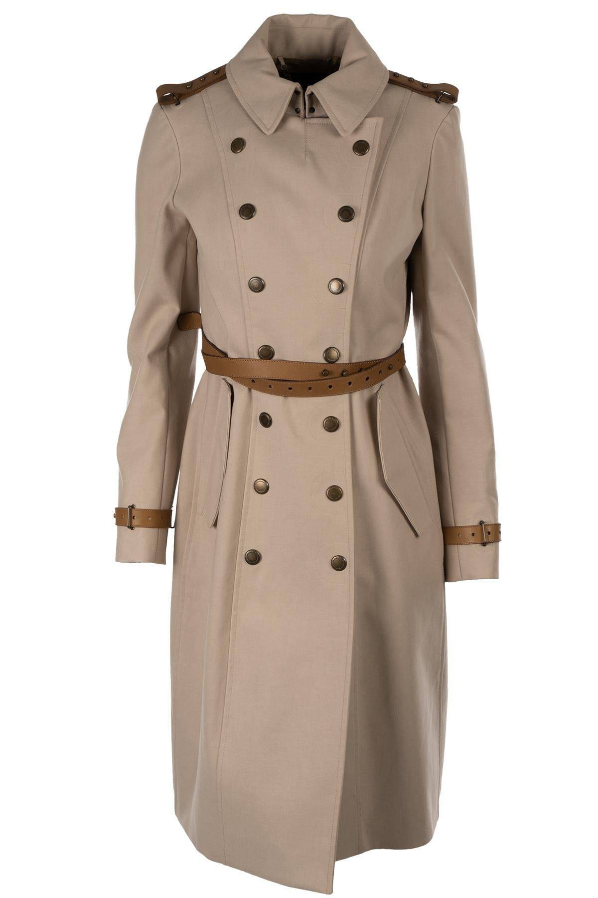 BURBERRY PRORSUM TAUPE COTTON TRENCH COAT IT 40 UK 8