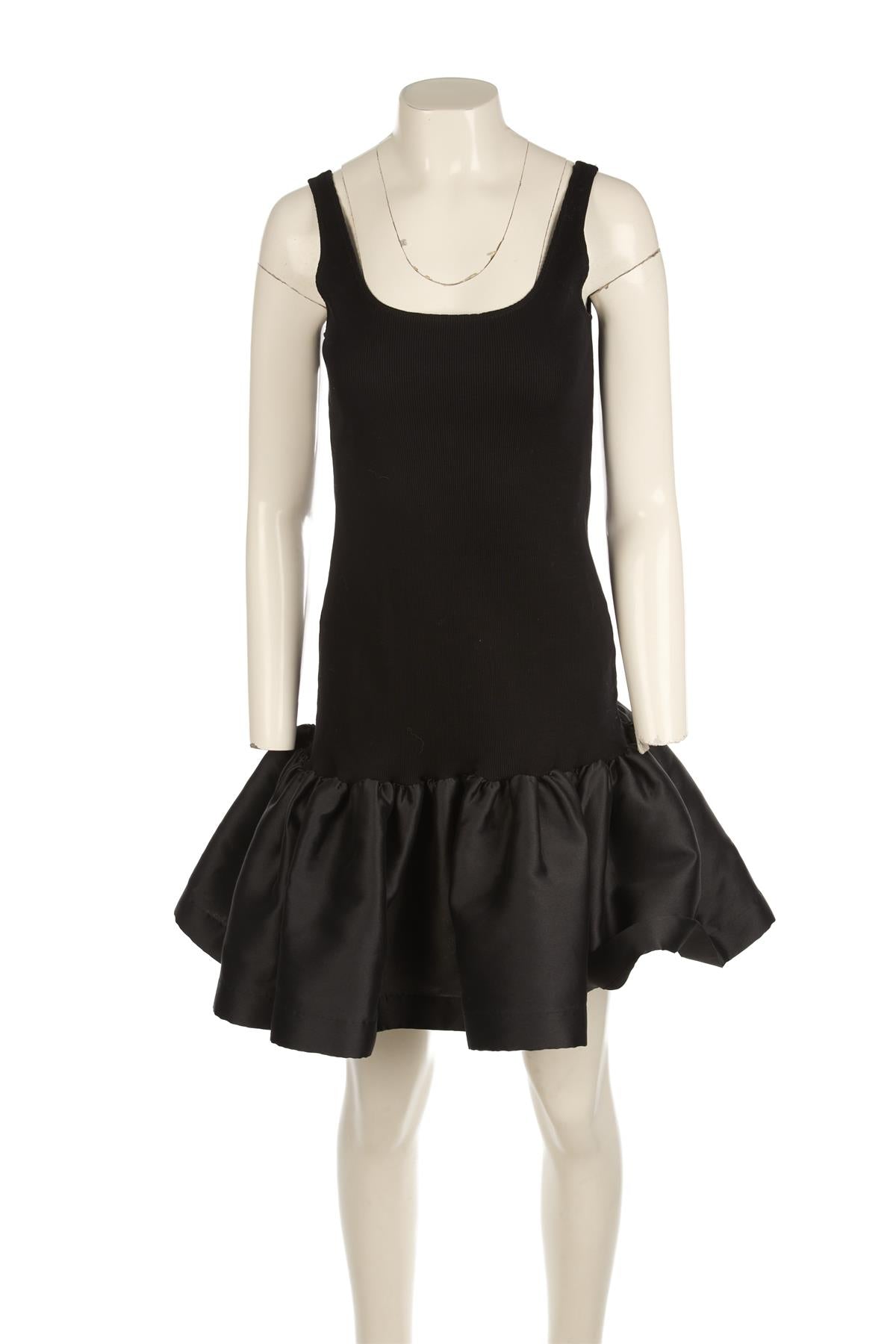MARQUES/ALMEIDA BLACK COTTON MINI DRESS SMALL
