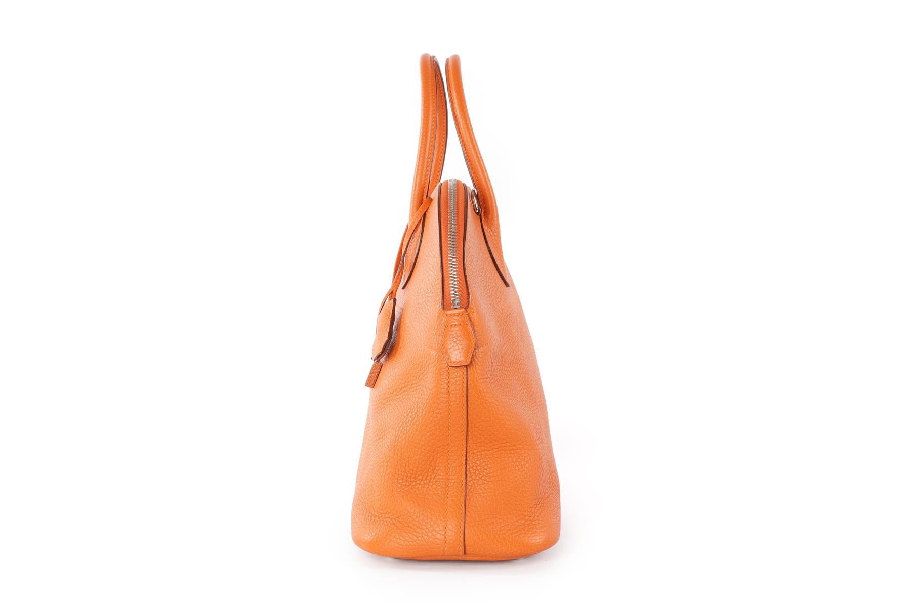 HERMÈS  ORANGE 2005 BOLIDE 35 CM CLEMENCE LEATHER TOTE BAG IN ORANGE