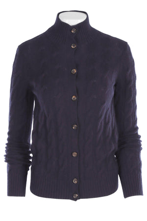 LORO PIANA NAVY CASHMERE CARDIGAN IT 38 UK 6